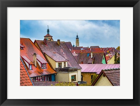 Framed Red Roofs of Rothenburg I Print