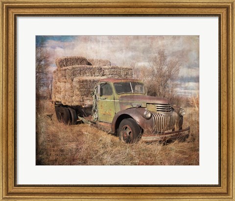 Framed Vintage Hay Truck Print