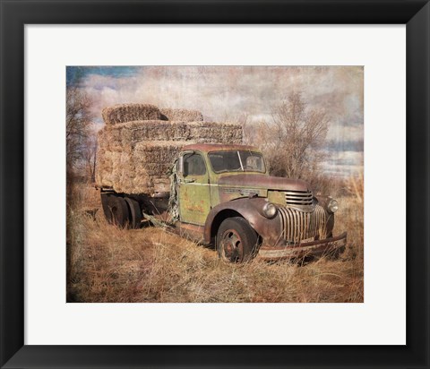 Framed Vintage Hay Truck Print