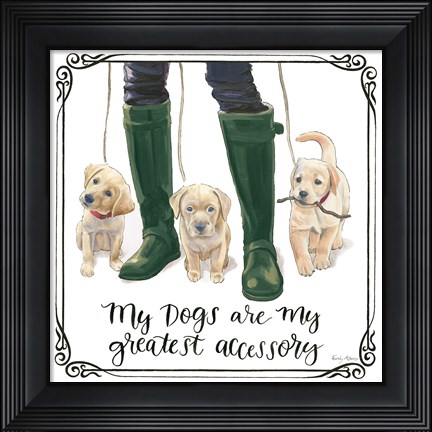 Framed Furry Fashion Friends I My Dogs Print