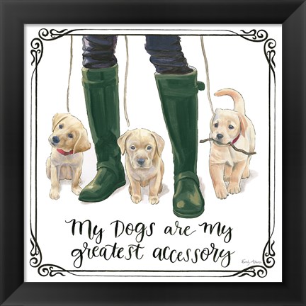 Framed Furry Fashion Friends I My Dogs Print