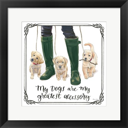 Framed Furry Fashion Friends I My Dogs Print