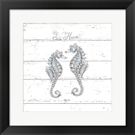 Framed Aqua Underwater Life V Shiplap Print