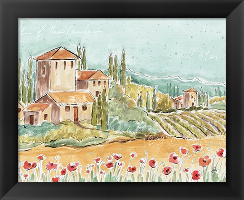 Framed Tuscan Breeze I No Grapes Print