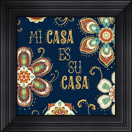 Framed La Vida Loca III Blue Print