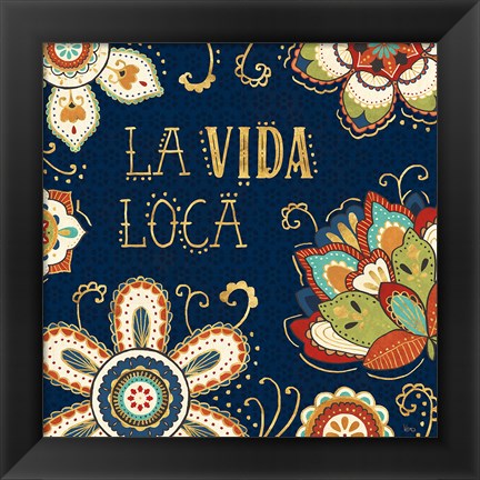 Framed La Vida Loca II Blue Print