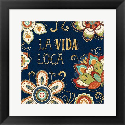 Framed La Vida Loca II Blue Print