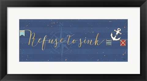 Framed Underlined Nautical VIII Print