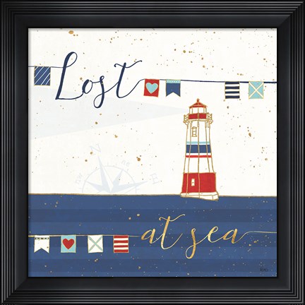 Framed Underlined Nautical I Print