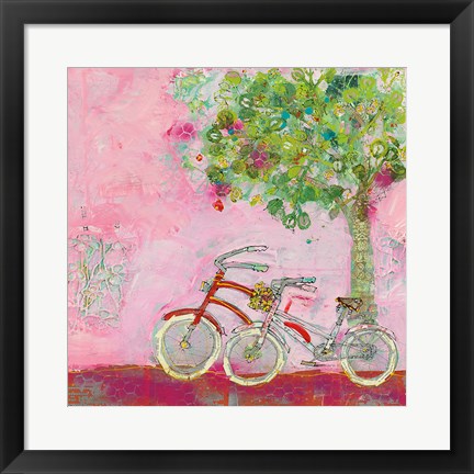 Framed Pink Bicycles Print