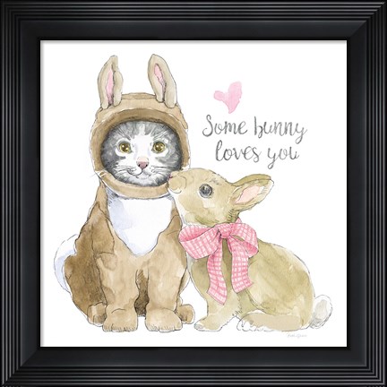 Framed Easter Kitties III Print