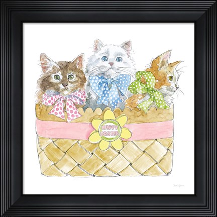 Framed Easter Kitties I Print