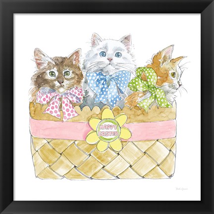 Framed Easter Kitties I Print