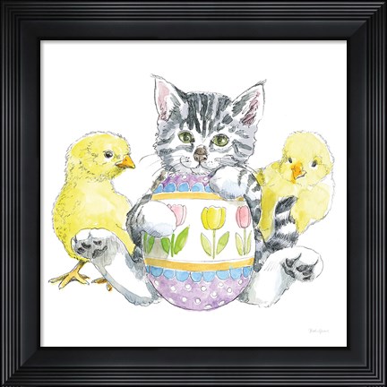 Framed Easter Kitties V Print