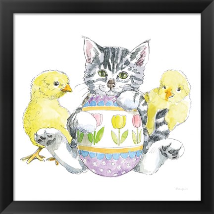 Framed Easter Kitties V Print