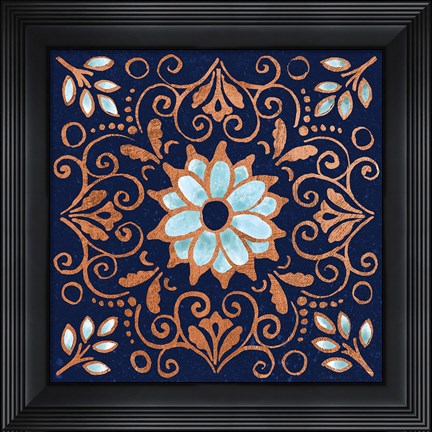 Framed October Garden IX Blue Print