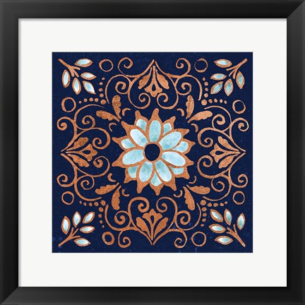 Framed October Garden IX Blue Print