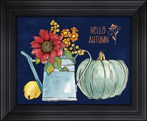 Framed October Garden IV Blue Print