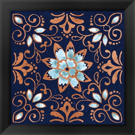 Framed October Garden XI Blue Print