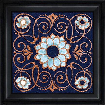 Framed October Garden XII Blue Print