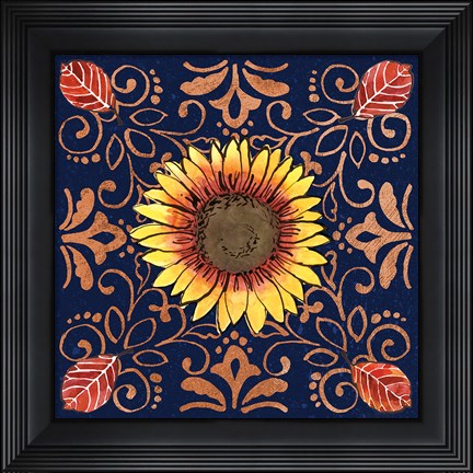 Framed October Garden VII Blue Print
