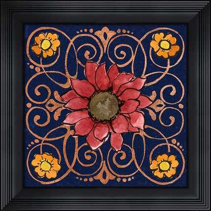Framed October Garden VIII Blue Print