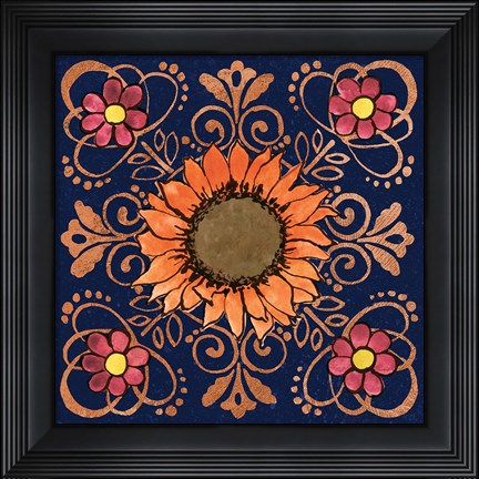 Framed October Garden VI Blue Print