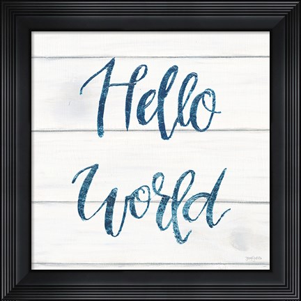 Framed Sweet Baby Boy I White Wood Sq Print