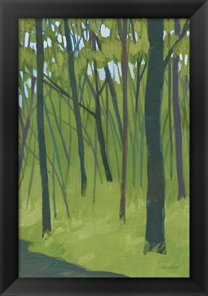 Framed Spring Woods Dark Green Print