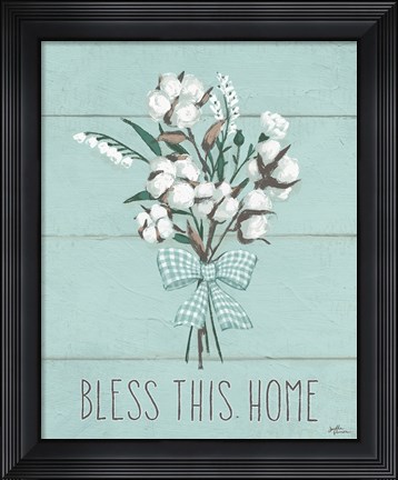 Framed Blessed II Mint Print