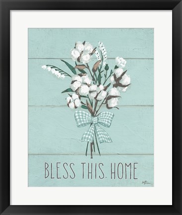 Framed Blessed II Mint Print