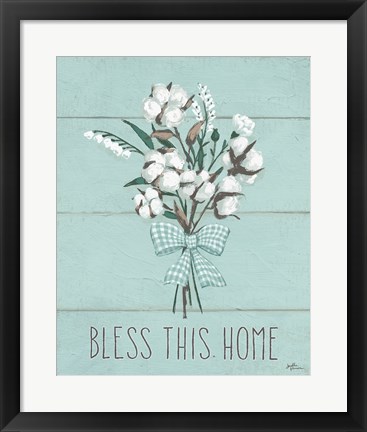 Framed Blessed II Mint Print