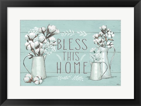 Framed Blessed I Mint Print