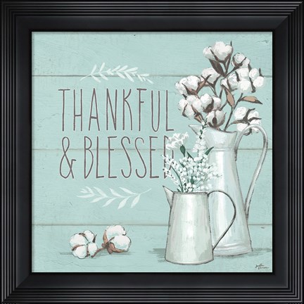 Framed Blessed V Mint Print
