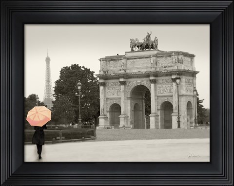 Framed Paris in the Rain I Print
