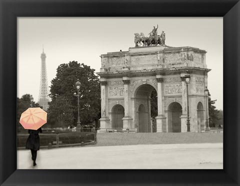 Framed Paris in the Rain I Print