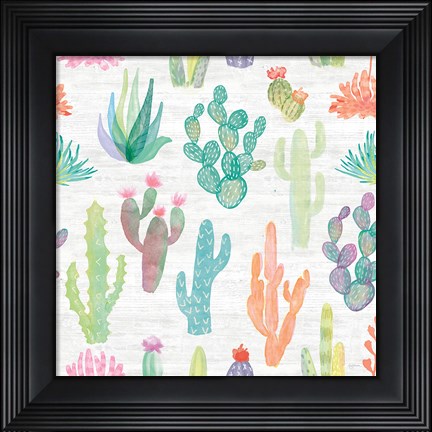 Framed Lovely Llamas Pattern I Print
