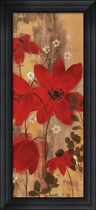 Framed Floral Symphony Red II Print