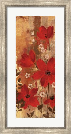 Framed Floral Symphony Red I Print
