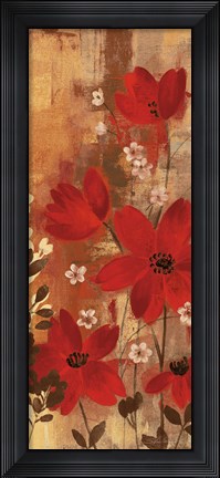 Framed Floral Symphony Red I Print