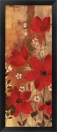 Framed Floral Symphony Red I Print