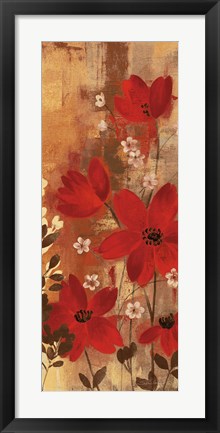 Framed Floral Symphony Red I Print