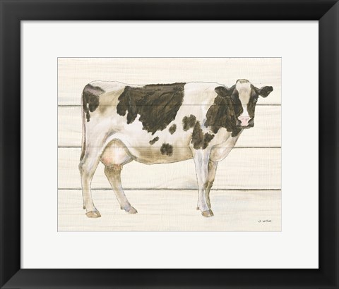 Framed Country Cow VII Print