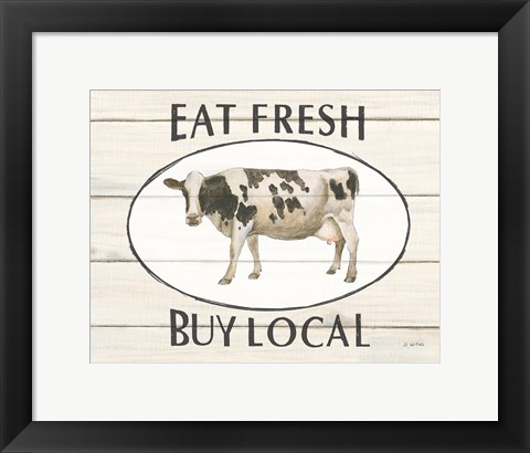 Framed Country Cow V Print