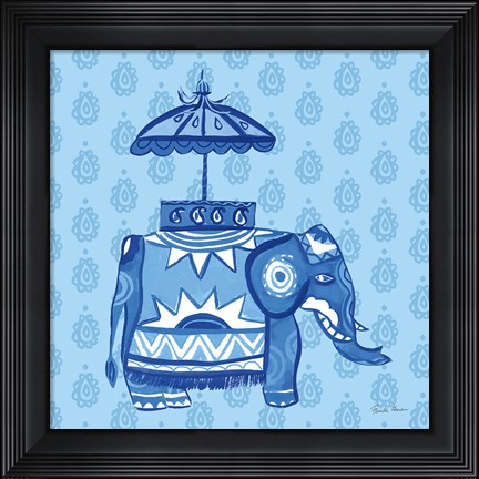 Framed Jeweled Elephant I Print