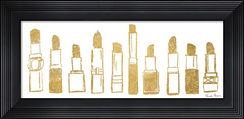 Framed Think Pink I Gold Print