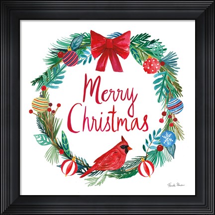 Framed Holiday Wreath IV Print