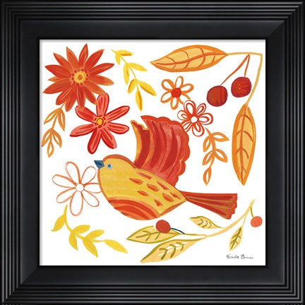 Framed Orange Bird IV Print