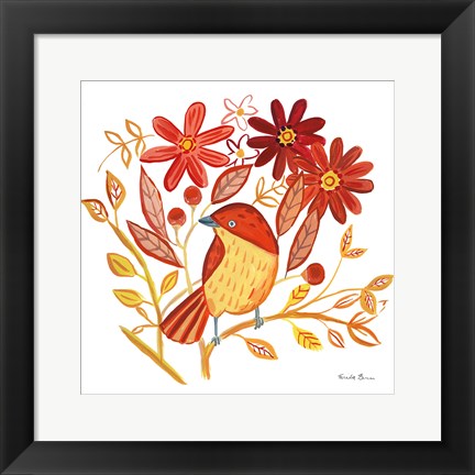 Framed Orange Bird II Print