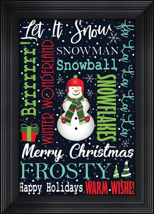 Framed Snowman Typography Print